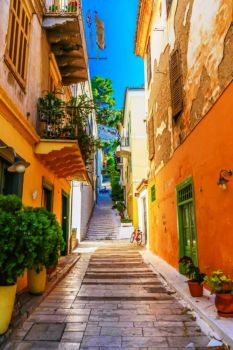 Streets of Poros Island, Greece