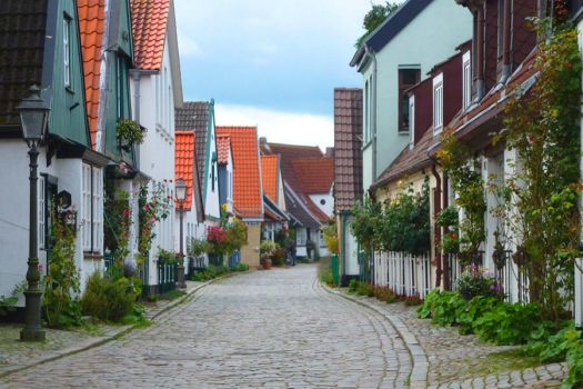 cobbled street Holm,  Schleswig Germany