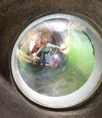 boys in a tunnel