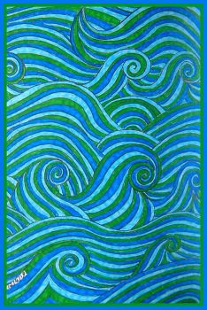 Art - Colouring - Mindfulness Colouring Diary - October - Swirling Waves (Largest)