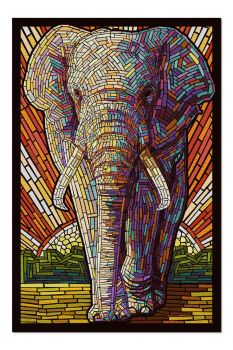 African Elephant, paper mosaic