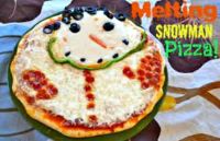 Melting snowman pizza