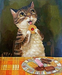 Snacking kitty