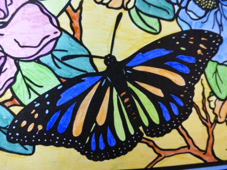 Detail of the butterfly mandala