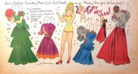 Vintage Happy New Year Boston Post Featuring Ann, A Cut Out  Paper Doll