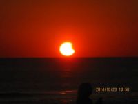 Solar Eclipse at sundown in Siesta Key