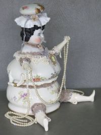 Beautiful, One of A Kind Large Art Doll. "Peg & Her Pearls."