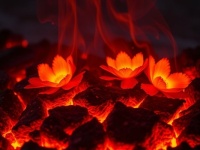Flowers on fire