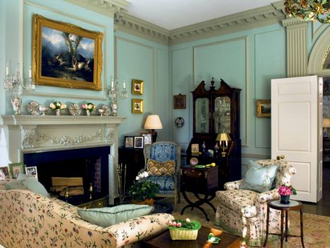 Blue Walled Living Room