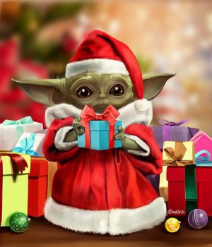 Solve baby yoda xmas 3 jigsaw puzzle online with 120 pieces