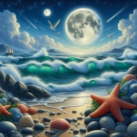 Moon and starfish2