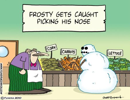 frosty picking his nose
