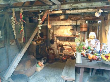 Kitchen of the Oldest Wooden Schoolhouse in the USA