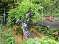 Bat Whirligig guards the tomato plants