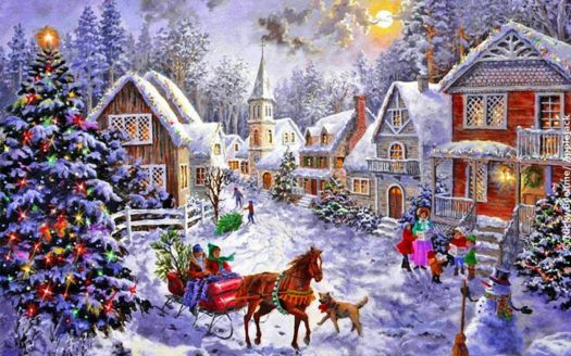 Solve Winter Scene jigsaw puzzle online with 228 pieces