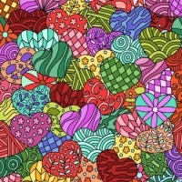 A Profusion of Colorful Hearts