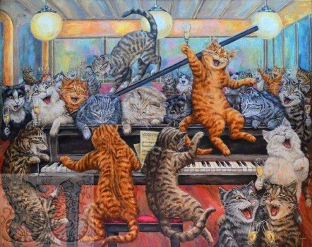 Cats on Piano from The Reiki Cat Lady FB