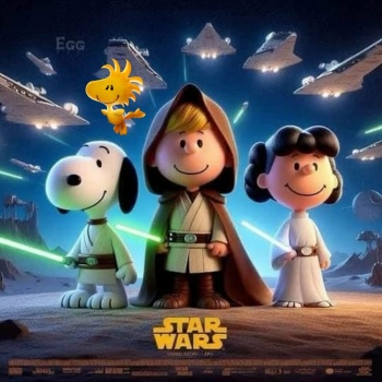 Solve Snoopy Star Wars jigsaw puzzle online with 81 pieces