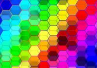 rainbow hexagons