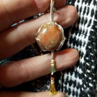 fossilized coral and glass beads