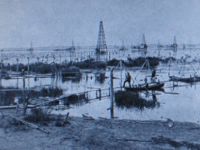 Old photo of Oil wells on Grand Lake