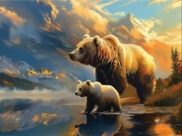 Bears in Sunset