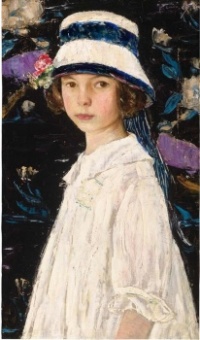 Easter and Other Bonnets, Portrait of Carol Westmorland, ‘The Little White Bonnet, Maurice Fromkes, 1917