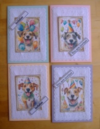 Crafts - Papercraft - Party Invitation Cards - Cool Cartoon Dogs - Pastels D (12 - 252 Pieces)