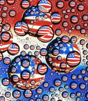 American Flag in bubbles