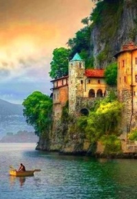 The Monastery on the Cliff Edge At Lake Maggiore--  Varese, Italy....