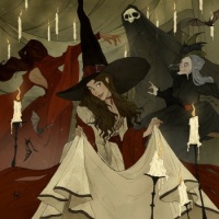 drawlloween 2018 witches ball by Abigail Larson