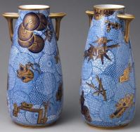A Pair of Vases  Worcester factory, 1879