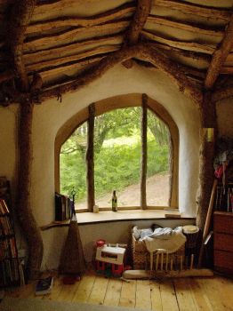 Inside a newly built Hobbit House