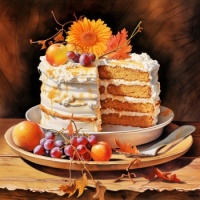 Autumn Decorated Cake (resize 9 to 483 pieces)