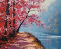 30-Beautiful-Examples-of-Landscape-Paintings-Lakeside-Path