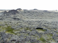 Eldvörp lava field with cave, Reykjanes peninsula, Iceland