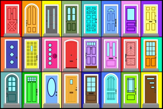 Solve doors jigsaw puzzle online with 96 pieces