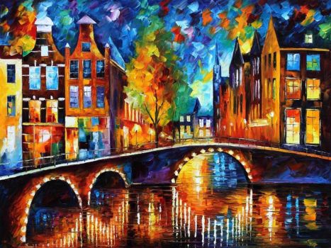 The Bridges of Amsterdam by Leonid Afremov (Medium)