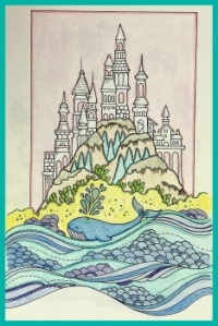 Self-colored drawings. Zelf gekleurde tekeningen.