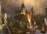 Hogwarts view from the village
