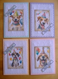 Crafts - Papercraft - Party Invitation Cards - Cool Cartoon Dogs - Pastels C (12 - 300 Pieces)