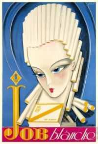 Job Blanche, ca 1930, poster by Noël Fontanet (Swiss,1898-1982)