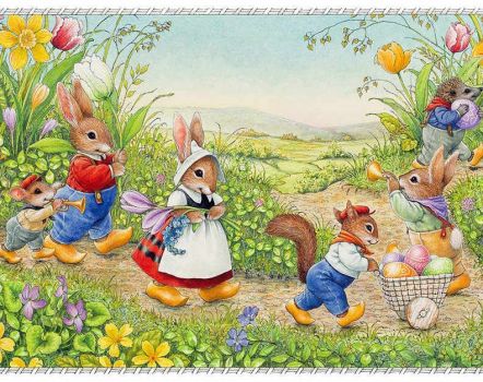 Solve Rabbit family jigsaw puzzle online with 99 pieces