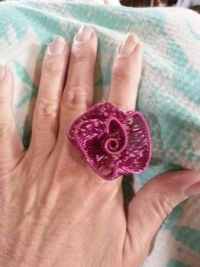 magenta rose cocktail ring