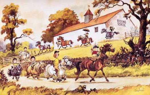Solve Norman Thelwell Riding School jigsaw puzzle online with 60 pieces