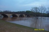Flooded Flint River Looking at Broad St Bridge Albany GA
