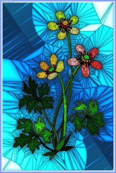 STAINED GLASS FLOWER A89