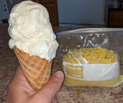 Boring Puzzle of The Night: Vanilla waffle cone & sweet corn