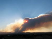 Fire in Colorado mountains