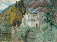 By Lago di Como. Study from Italy (1928) Anna Boberg (Swedish, 1864 – 1935)